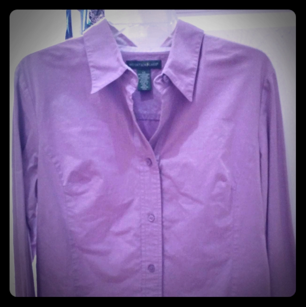 Mountain Lake Lilac Long Sleeve Button Down Shirt!